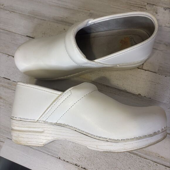 Dansko White Leather Professional Box Clogs Shoes Nursing Women’s 40/9.5-10 - Picture 13 of 14